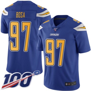 Los Angeles Chargers NFL Football Joey Bosa Electric Blue Jersey Youth Limited #97 100th Season Rush Vapor Untouchable->youth nfl jersey->Youth Jersey